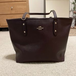 COACH Burgundy Red / Purple Tote Bag